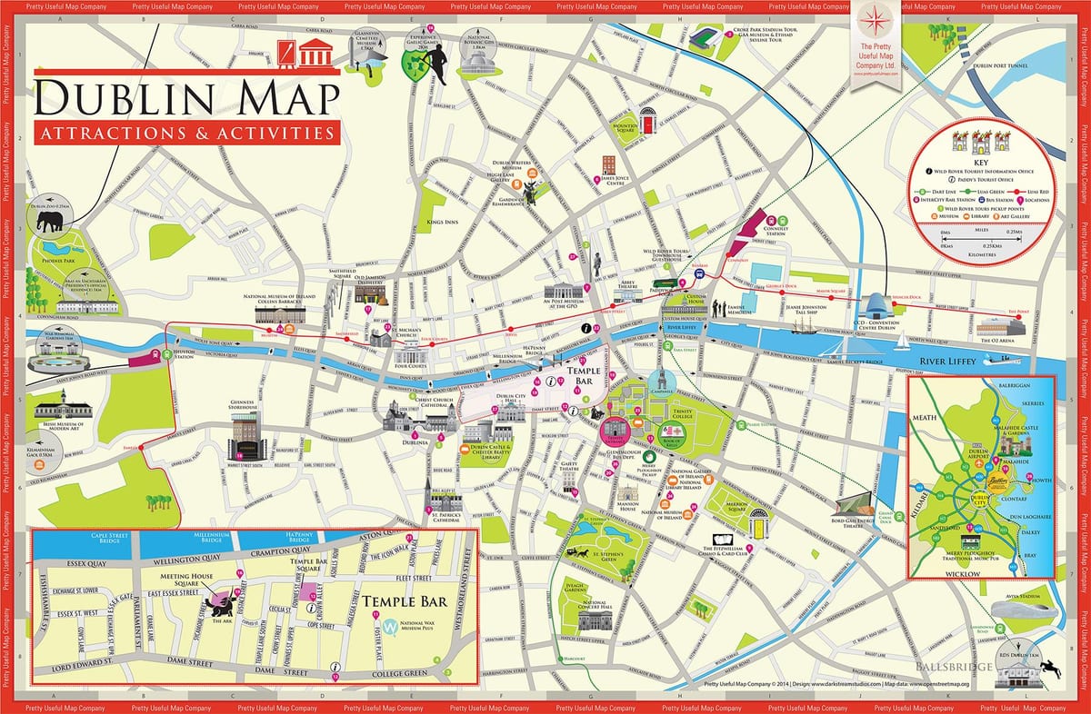 வரைபடம் டப்ளின் tourist attractions