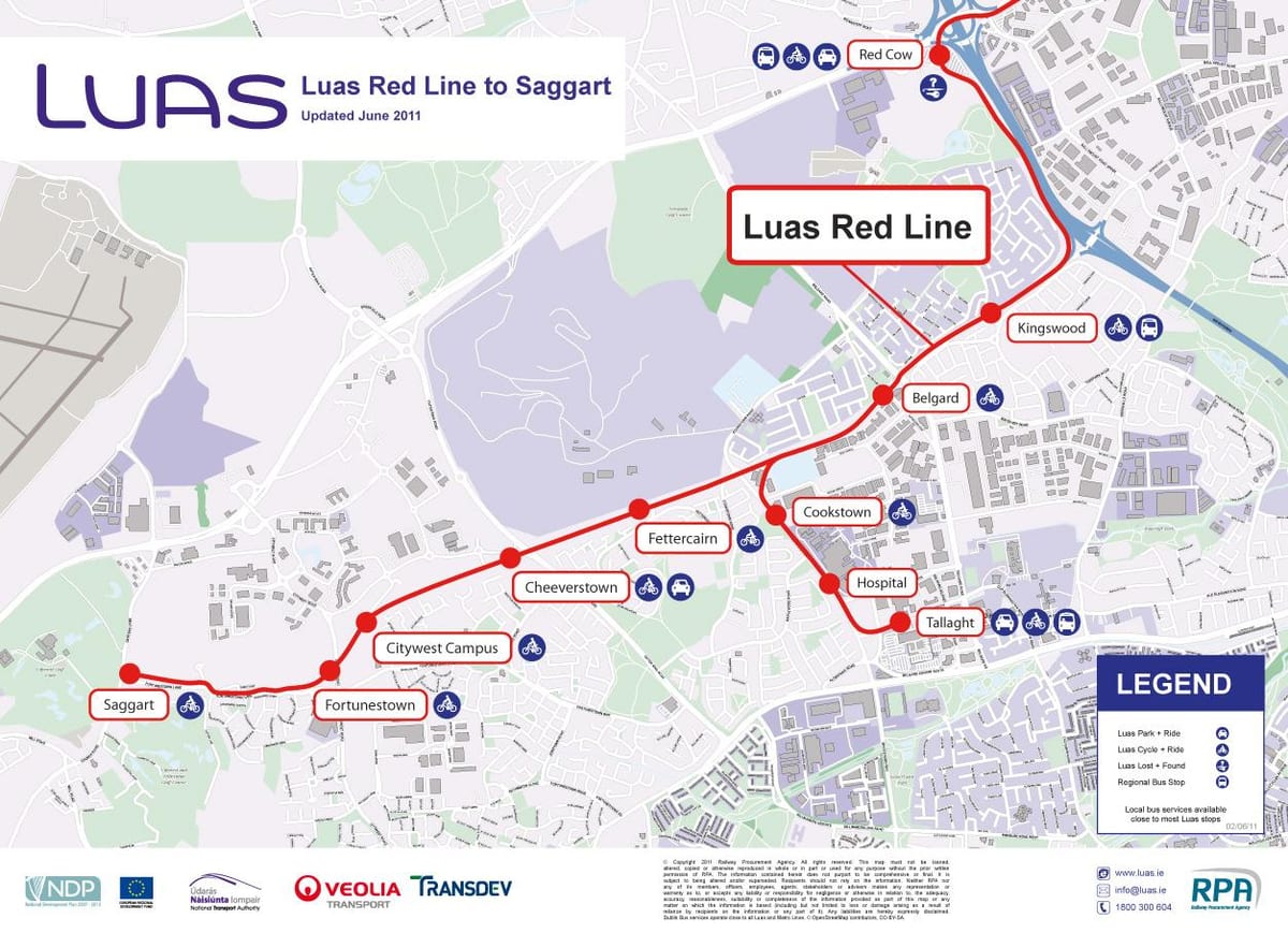 டப்ளின் Luas வரைபடம்