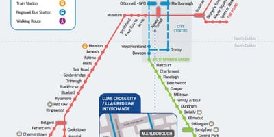 Luas குறுக்கு நகரம் பாதை வரைபடம்